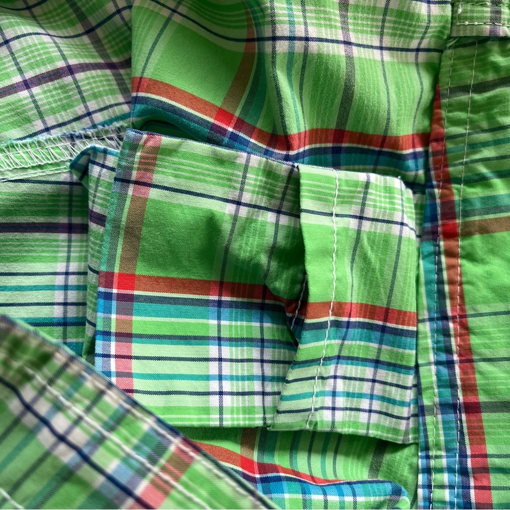 Ralph Lauren Polo Green Plaid Swim Trunks Swim Wear Size 36 - Picture 13 of 15